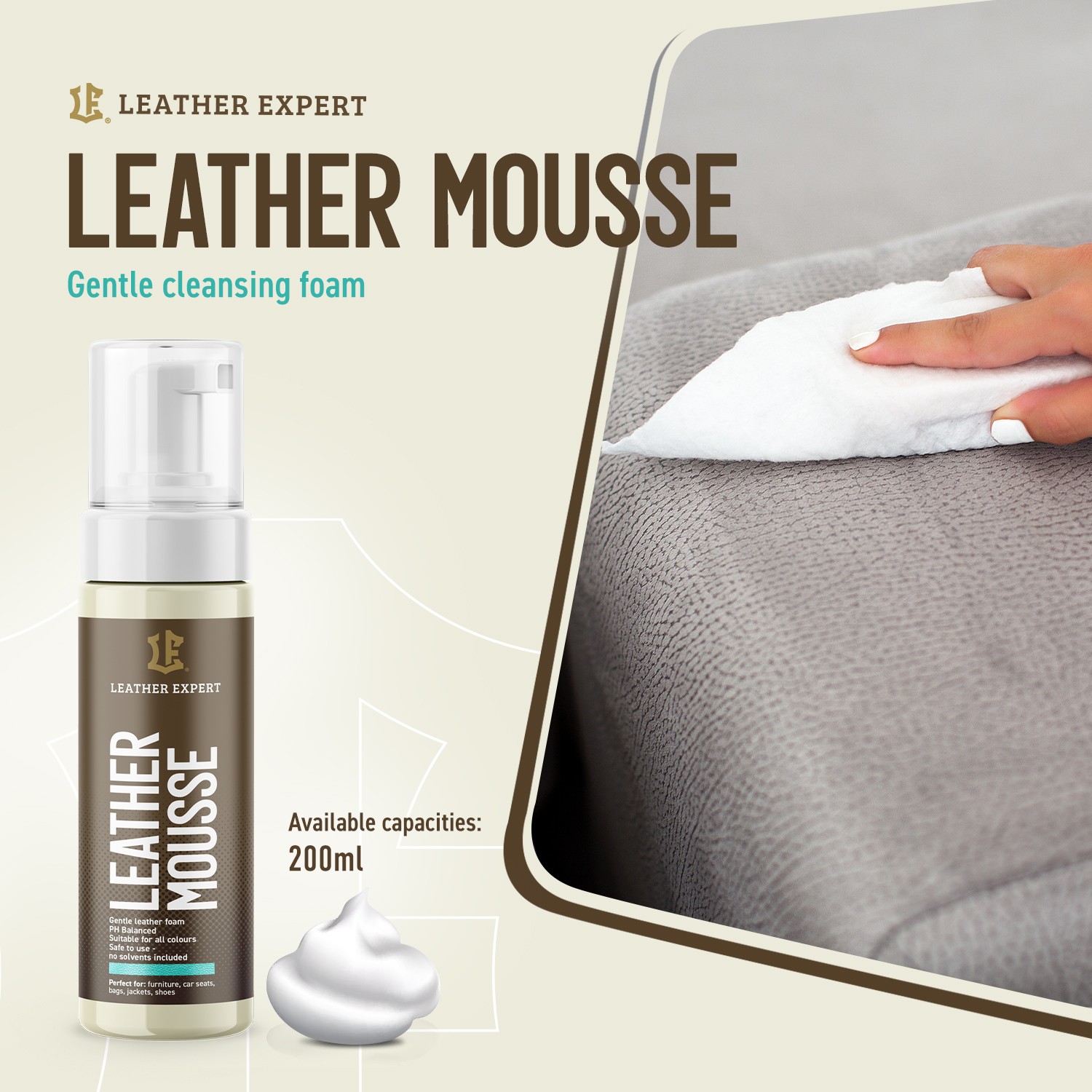 Čisticí pěna na kůži Leather Expert - Leather Mousse 200 ml